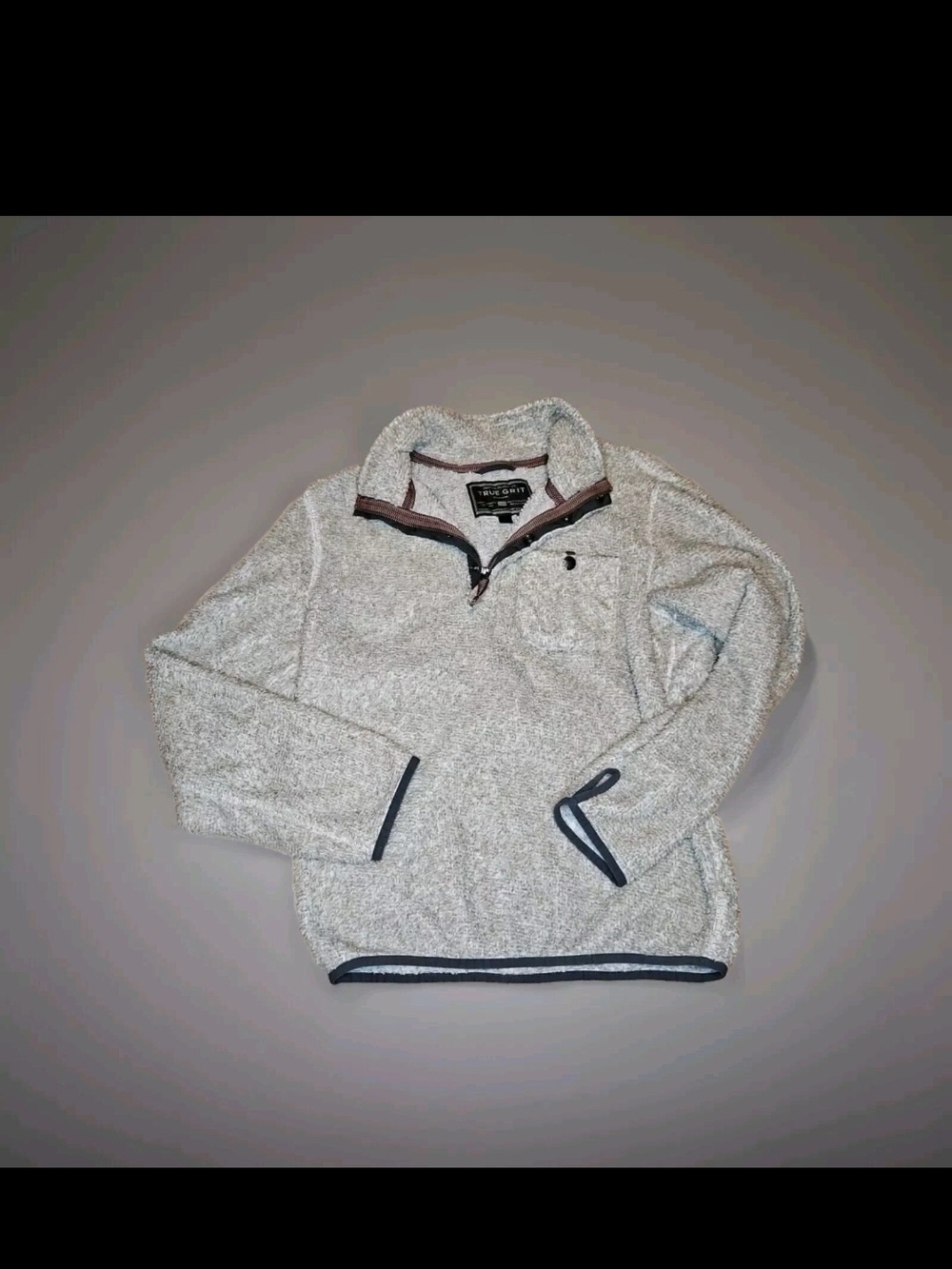 True Grit Pullover Mens S 1/4 Zip High Pile Sherpa Oatmeal Beige